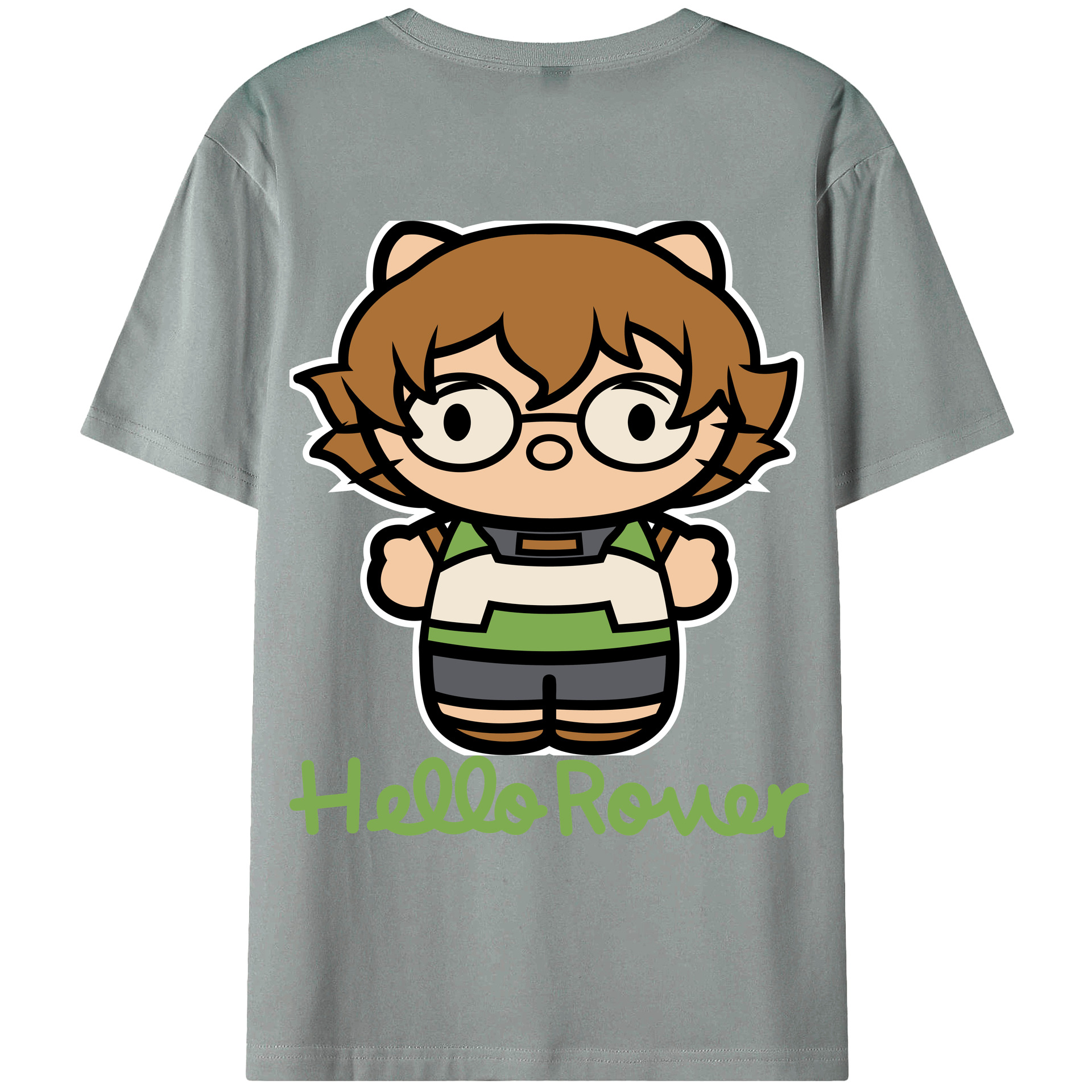 （画像用） Hello Kitty ハローキティ 綿100％ メンズ半袖Tシャツ（バックプリント） 通気性